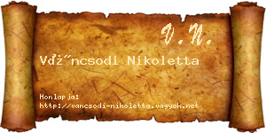 Váncsodi Nikoletta névjegykártya