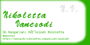 nikoletta vancsodi business card